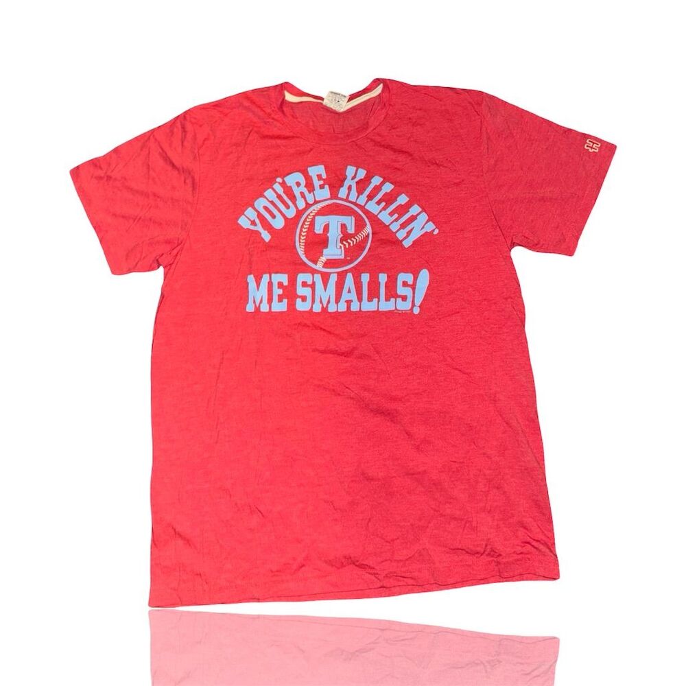 Homage Men's You're Killin' Me Smalls Red T-Shirt Size L Texas Rangers